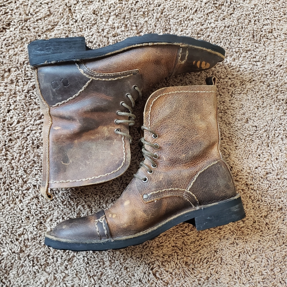 Bed Stu Persecutor Leather Lace Up Boot Combat Mid Ca… Gem